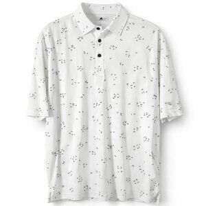 FootJoy Golf Polo Shirt Performance Print Short Sleeve White Mens 2XL